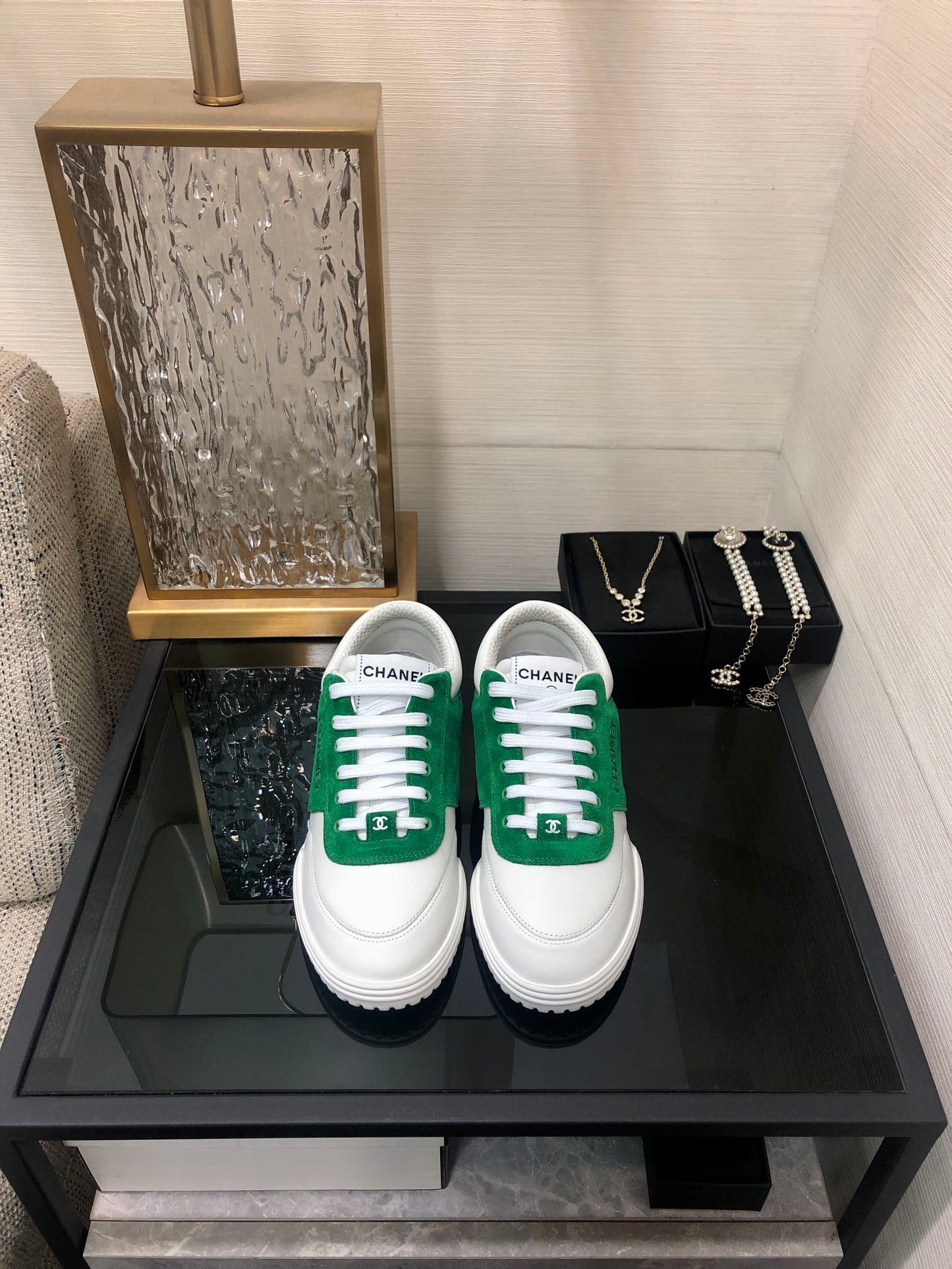 CC 24C Sneaker White Green Suede Sheepskin 688654