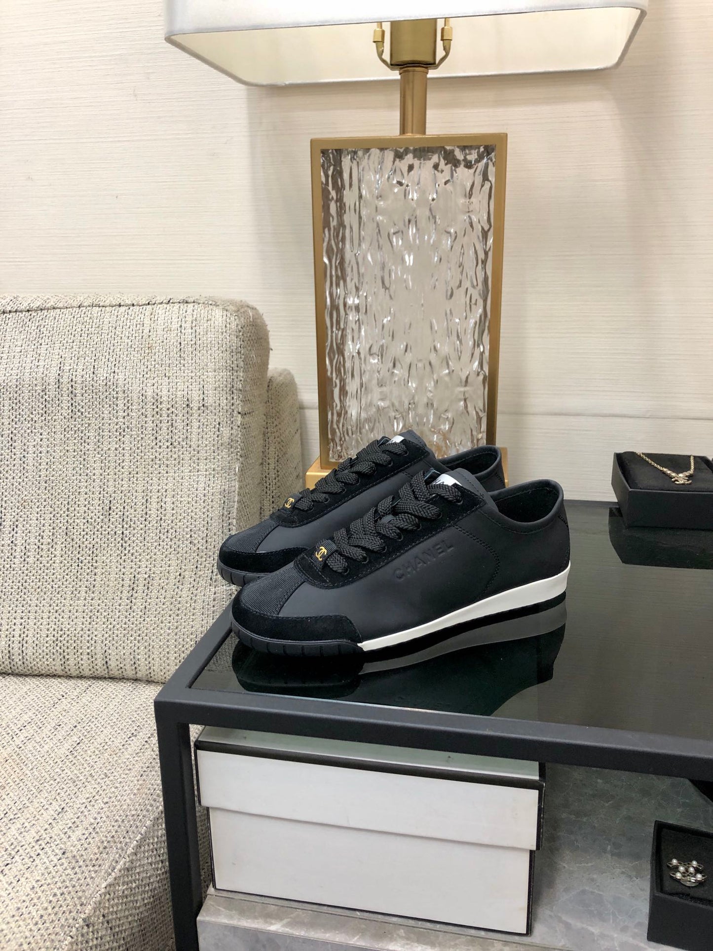 CC Sneake Black Cowhide And Velvet