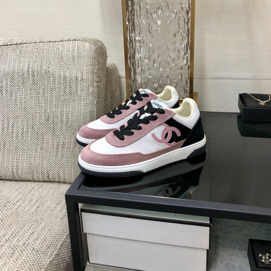 CC Sneaker In Black Mix Pink Suede