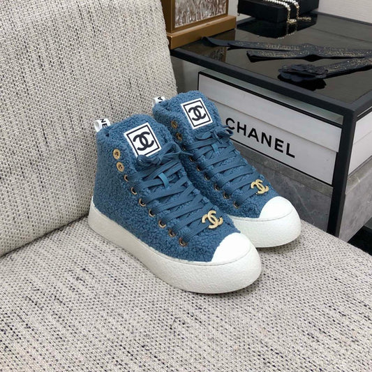 CC High Top Sneaker Cerulean Wool