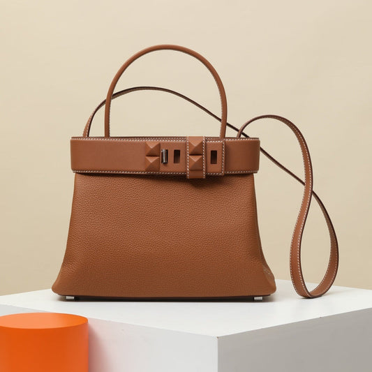 HM Medor Bag With Collier De Chien Clasp Brown Togo And Swift Calfskin 269928