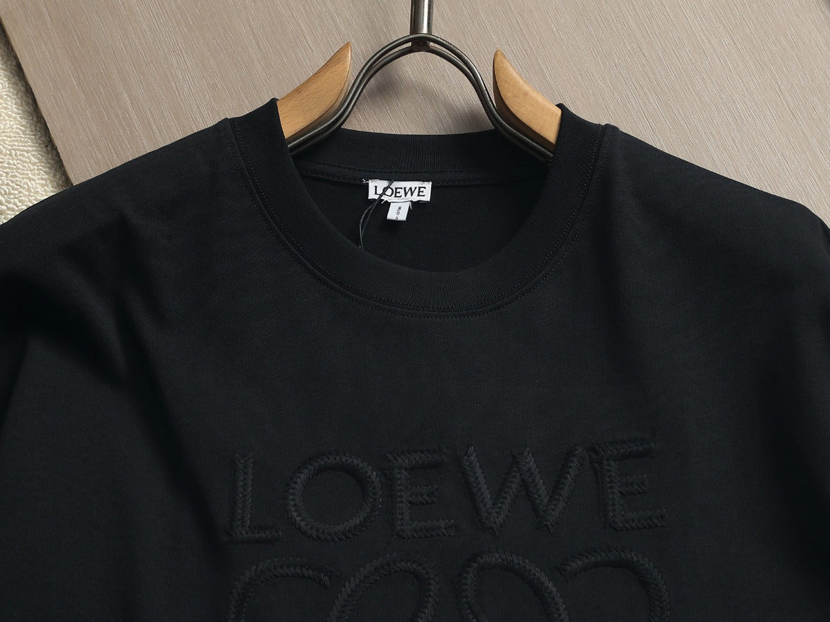 Loewe Men Logo Loose-Fit T-Shirt Black Cotton