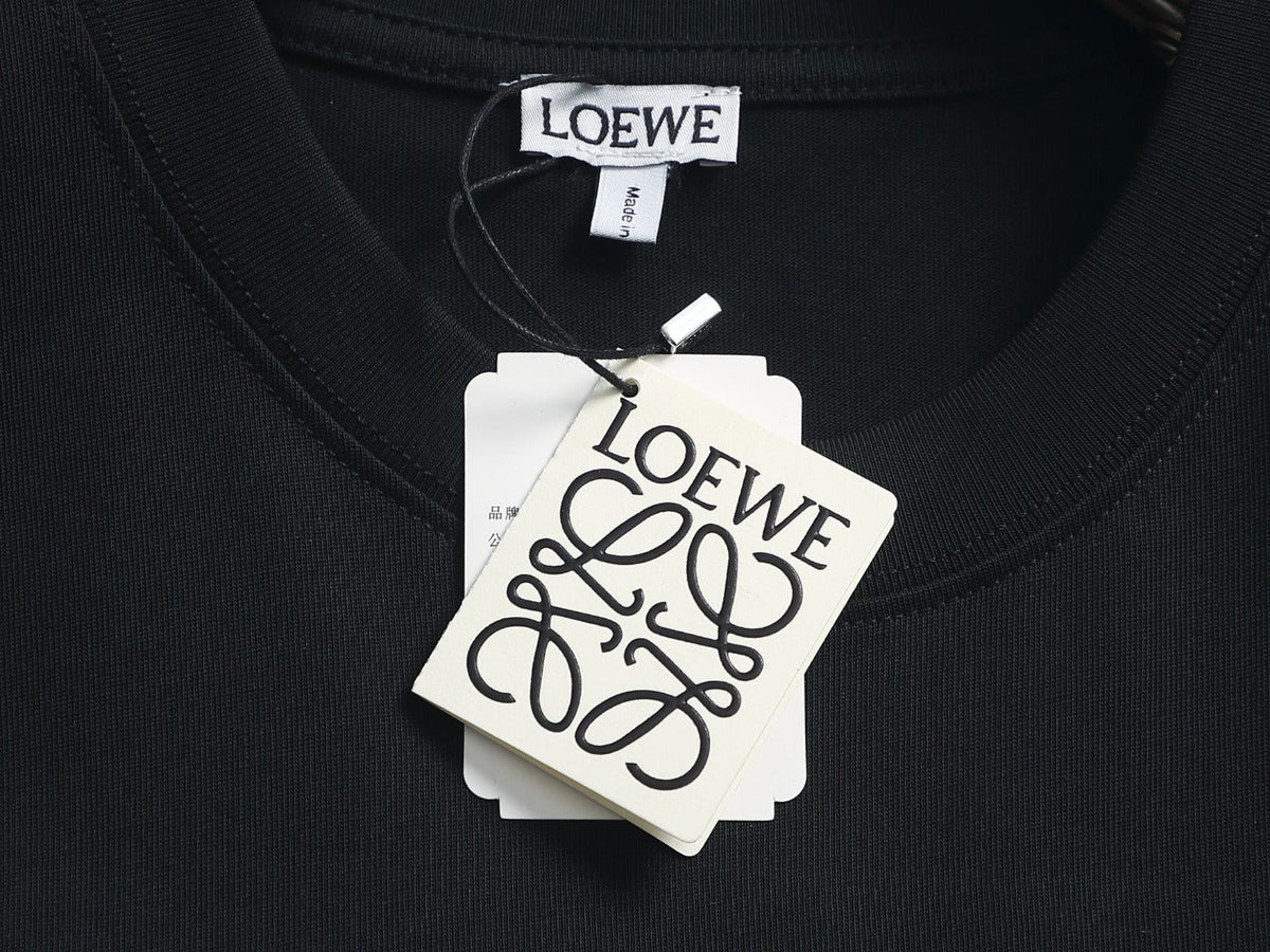 Loewe Men Logo Loose-Fit T-Shirt Black Cotton