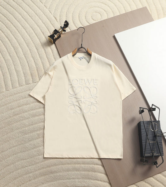 Loewe Men Logo Loose-Fit T-Shirt Cream Cotton