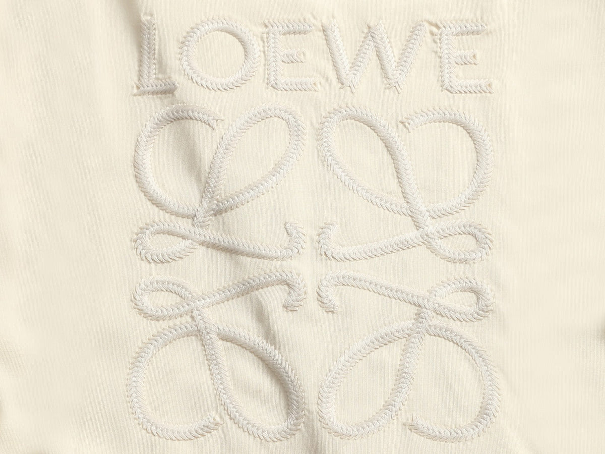 Loewe Men Logo Loose-Fit T-Shirt Cream Cotton