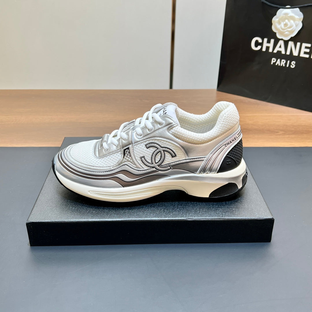 CC Sneaker In White Mesh Fabric Print Logo 149838