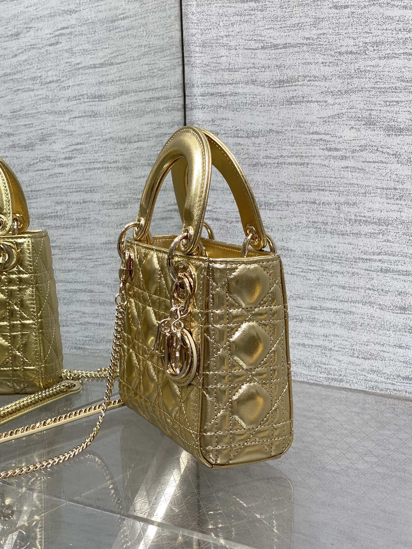 Dior 2026 Mini Lady Dior Bag Gold Lambskin 270893