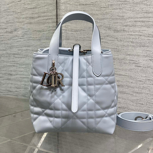 Dior 2026 Toujours Bag 18cm Glacier Blue Calfskin 284152