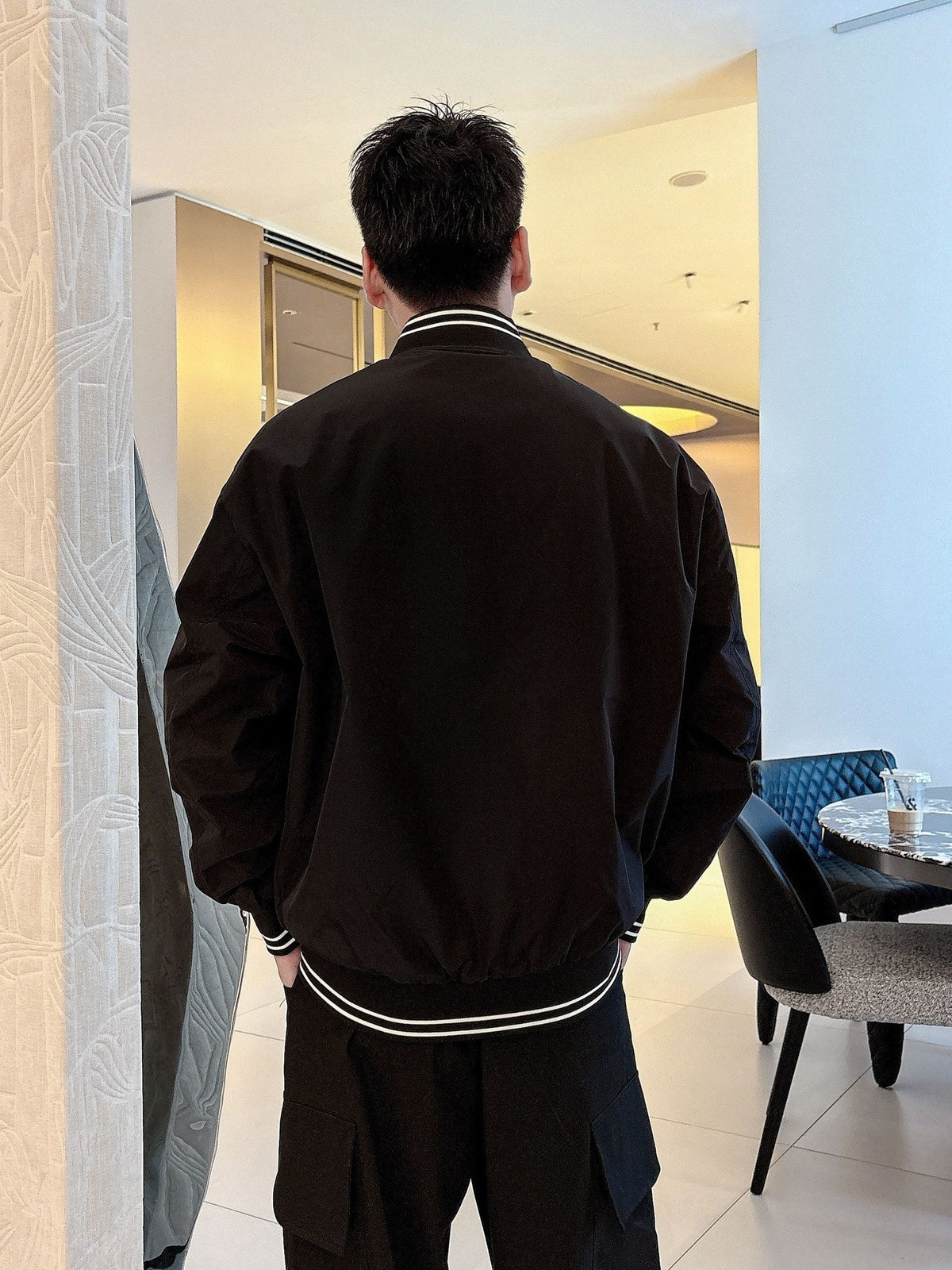 Prada Men’s Reversible Bomber Jacket Re-Nylon Cotton Fleece