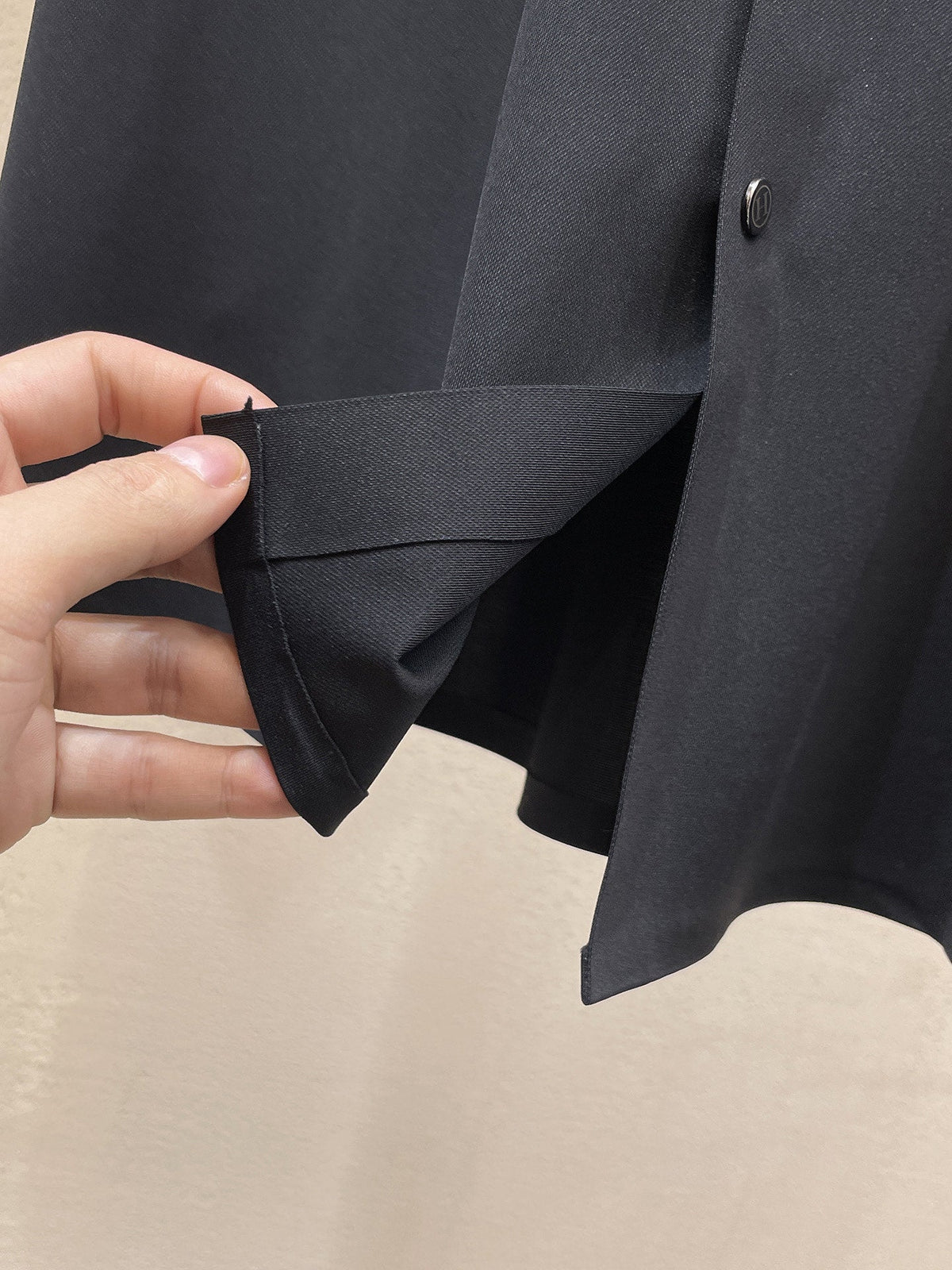 HM Men Short-Sleeve Polo Shirt Black Silk