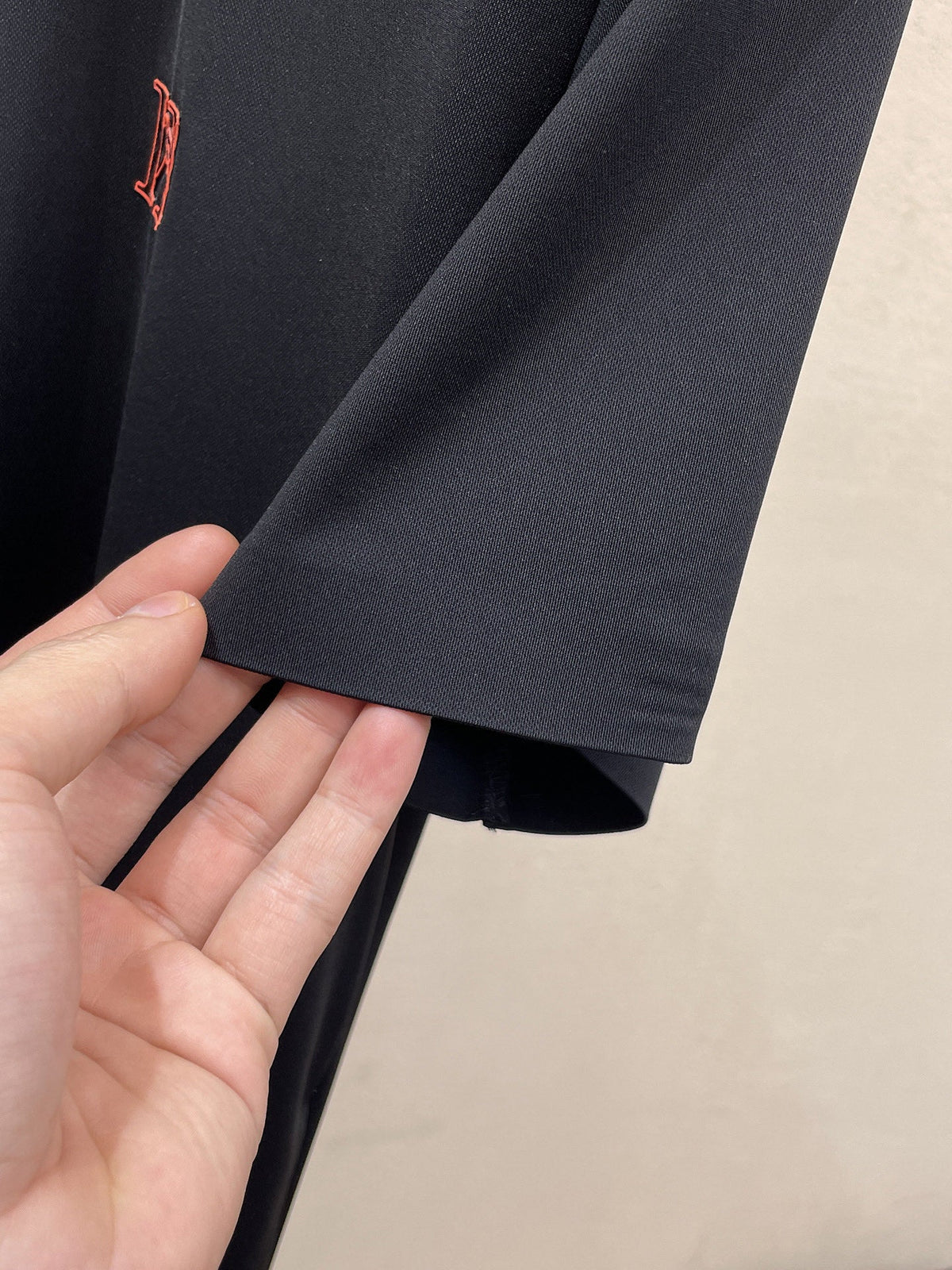 HM Men Short-Sleeve Polo Shirt Black Silk