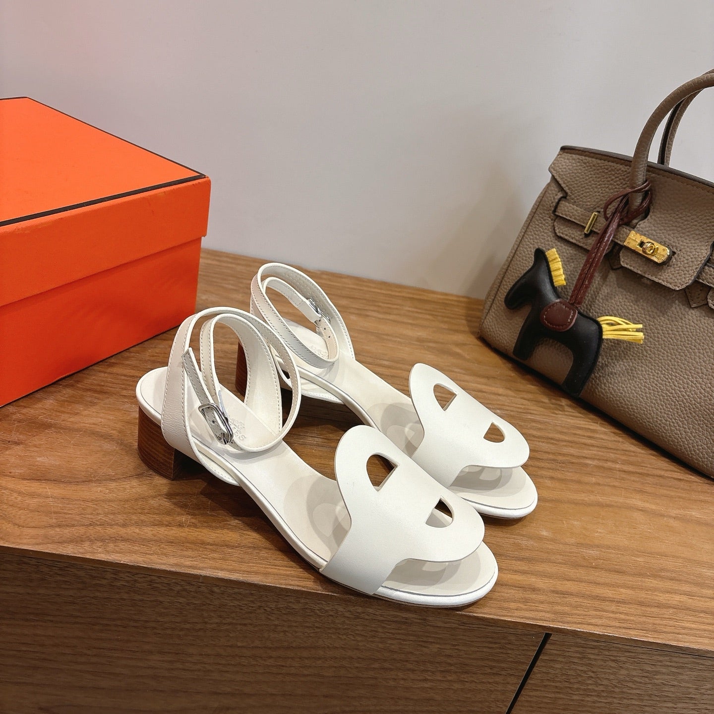 HM 26ss High Heel Sandal 50 White Calfskin 638409