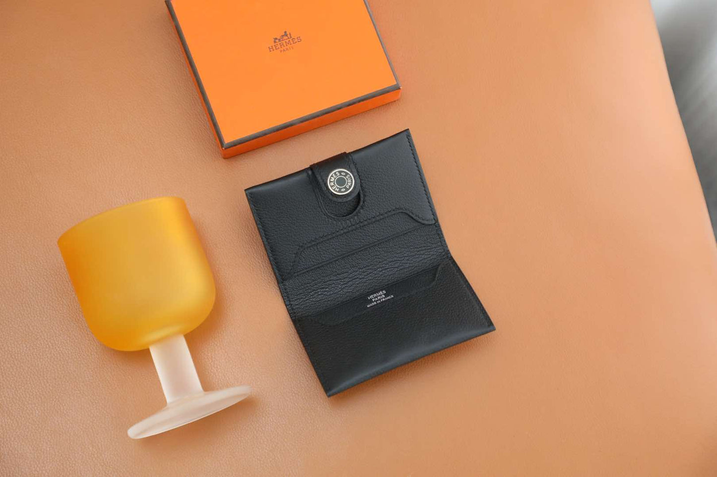 HM R.M.SCard Holder Black Togo Leather 284476