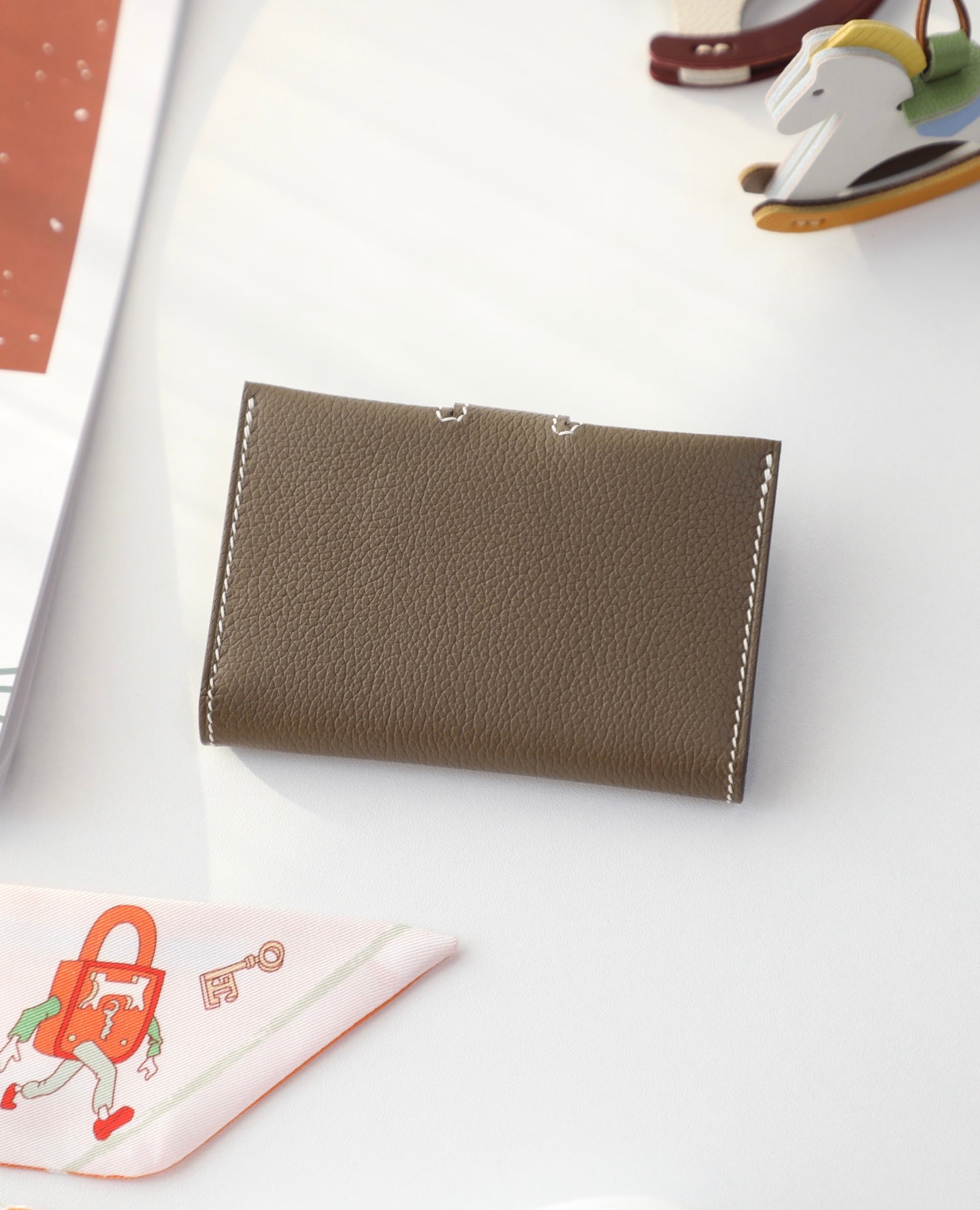 HM R.M.SCard Holder Taupe Togo Leather 284485