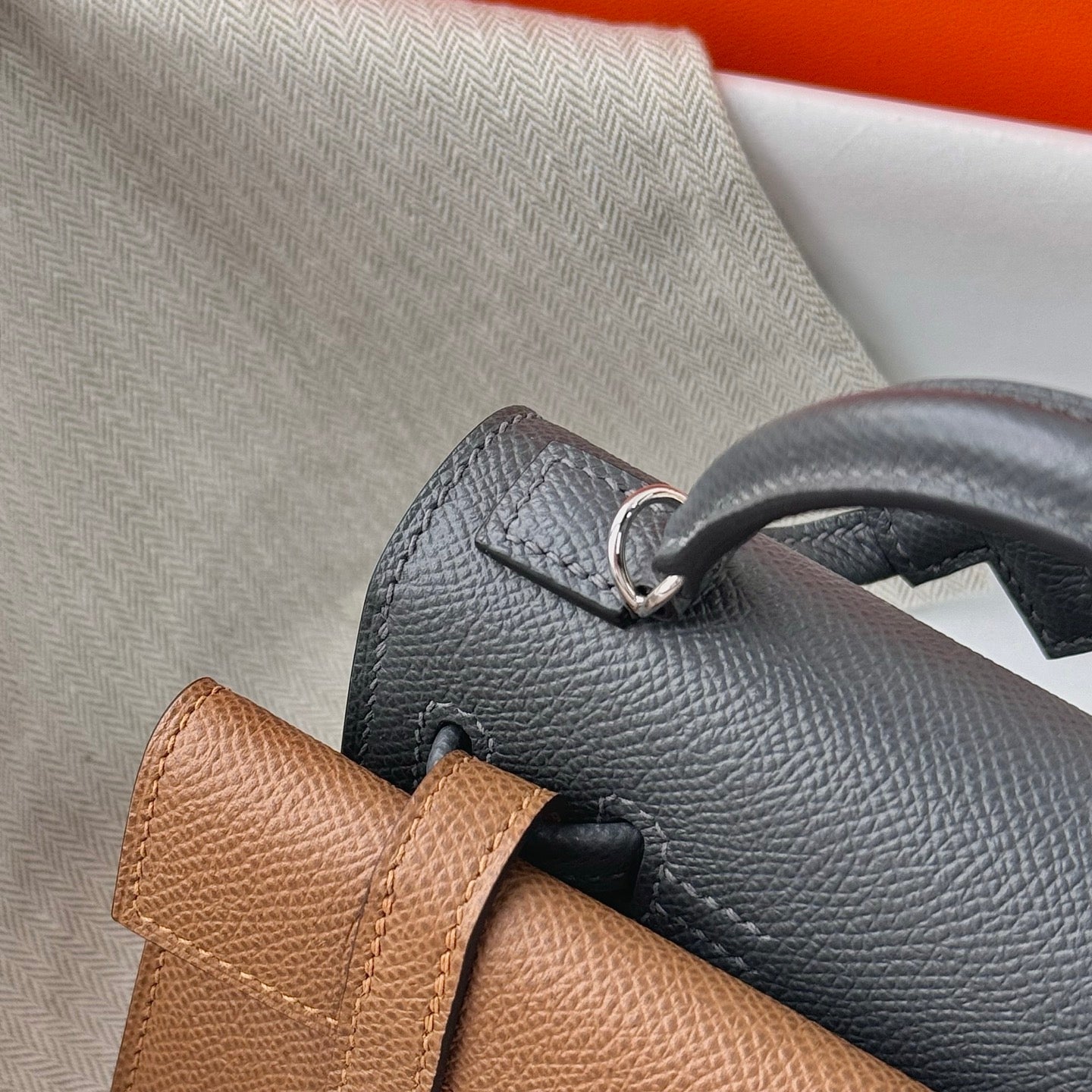 HM Kelly Doll Bag 18cm Fog Gray Epsom Leather 284592