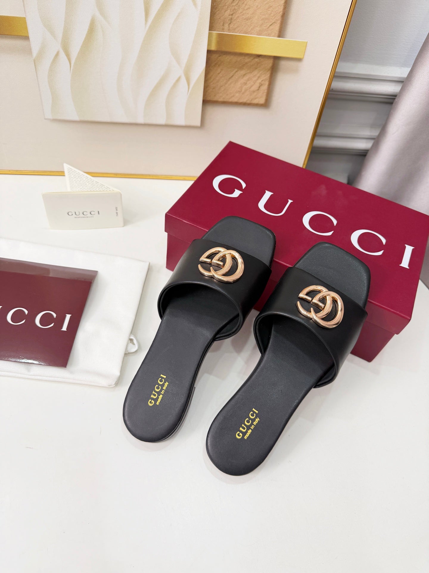 GG 2026 Early Spring Mule Black Sheepskin 688523