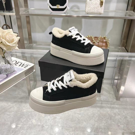 CC Sneaker Black Suede Wool Lining