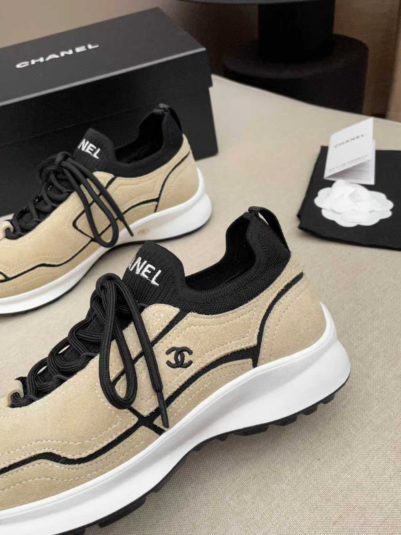 CC Métiers d’art 2026 Sneakers Black Beige Calfskin Fibers 846393