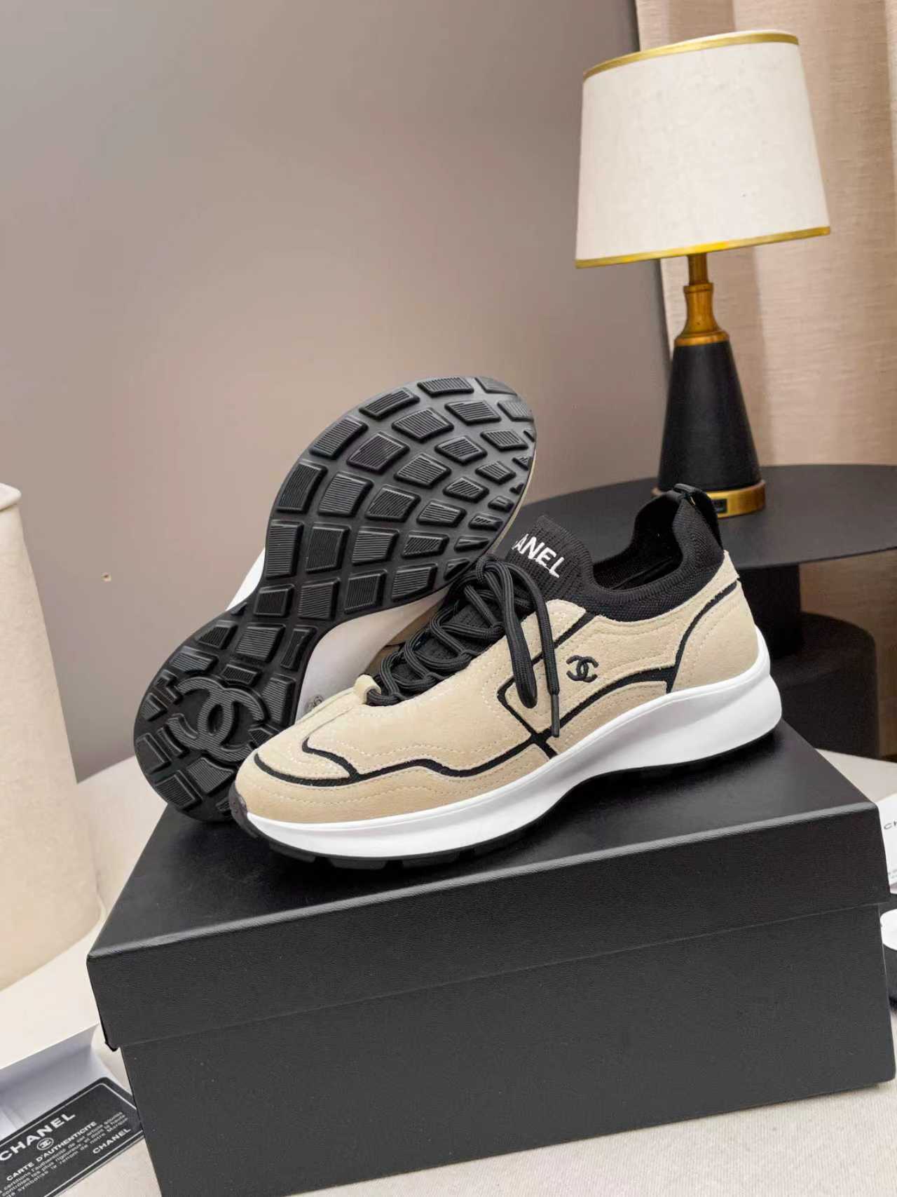 CC Métiers d’art 2026 Sneakers Black Beige Calfskin Fibers 846393
