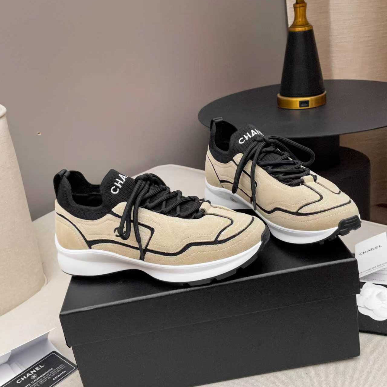 CC Métiers d’art 2026 Sneakers Black Beige Calfskin Fibers 846393