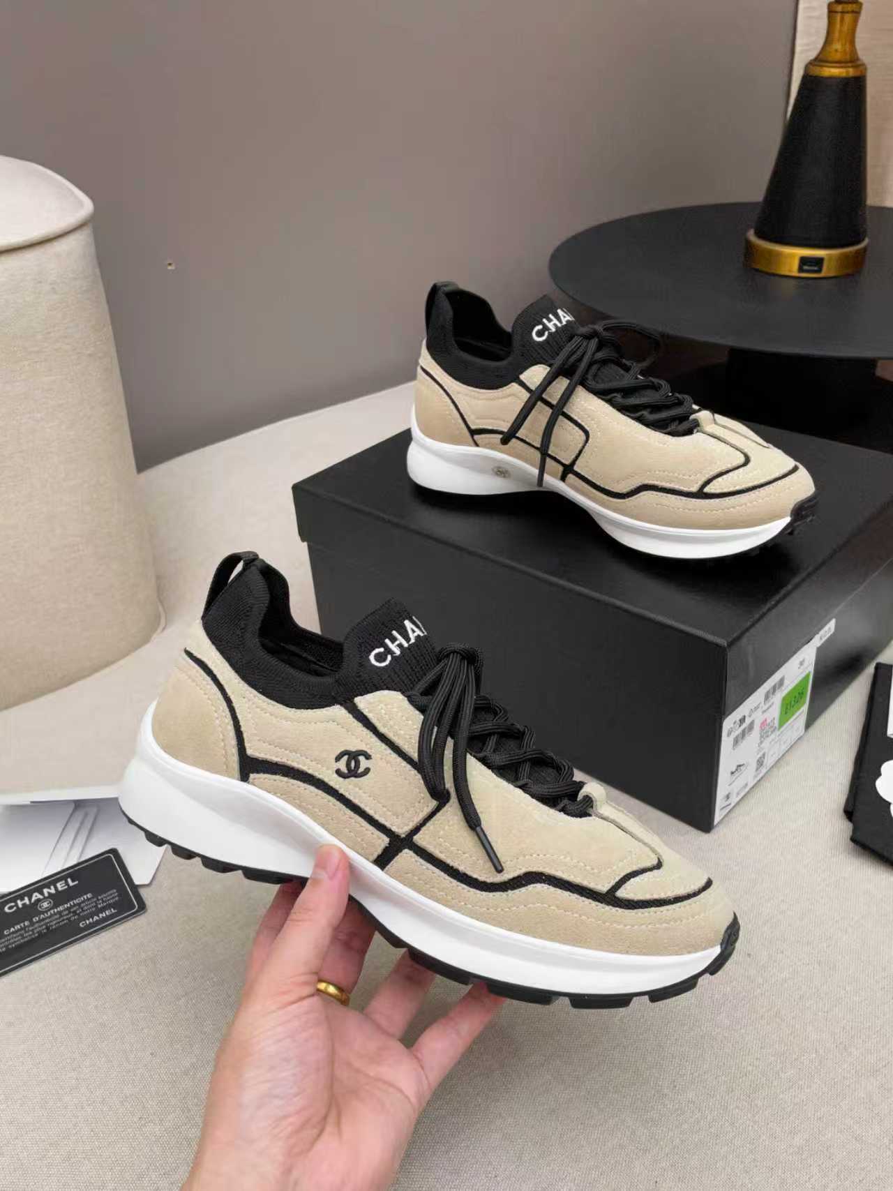 CC Métiers d’art 2026 Sneakers Black Beige Calfskin Fibers 846393