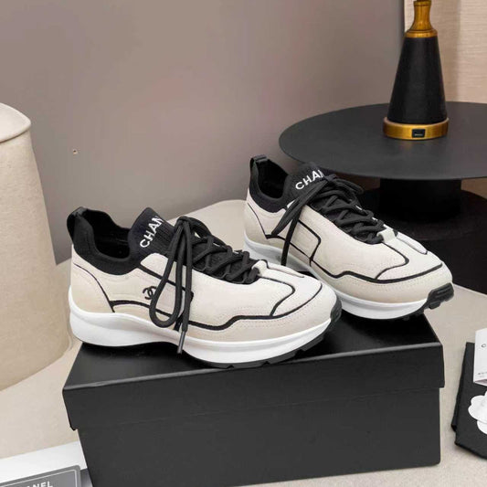 CC Métiers d’art 2026 Sneakers Black White Calfskin Fibers 846394