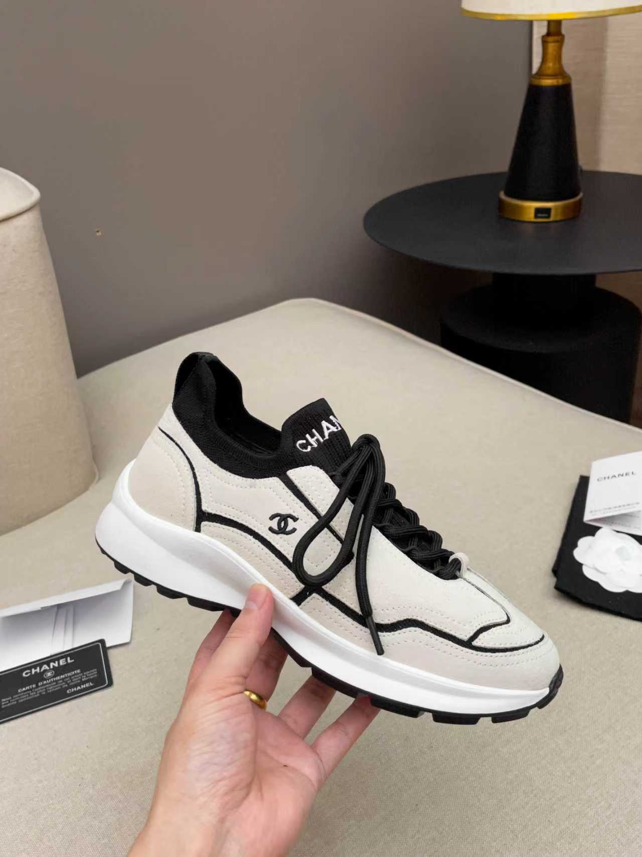 CC Métiers d’art 2026 Sneakers Black White Calfskin Fibers 846394