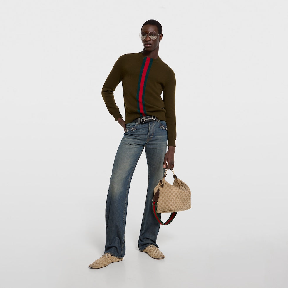 Gucci 26s Beatrix Medium Crossbody Bag Beige Canvas
