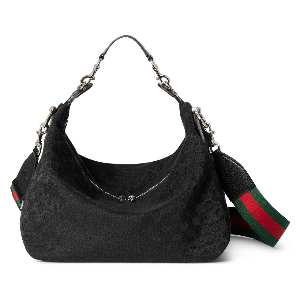 Gucci 26s Beatrix Medium Crossbody Bag Black Canvas