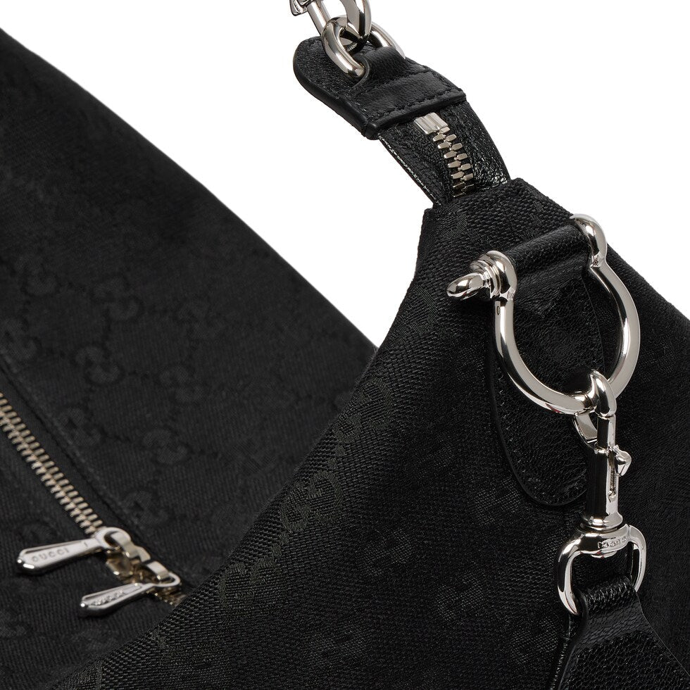 Gucci 26s Beatrix Medium Crossbody Bag Black Canvas