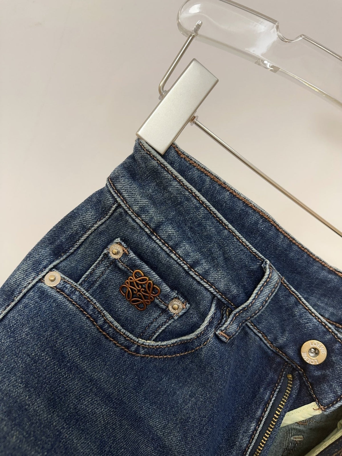 Loewe 26s Jeans Wide-Leg Dark Blue Denim 429853