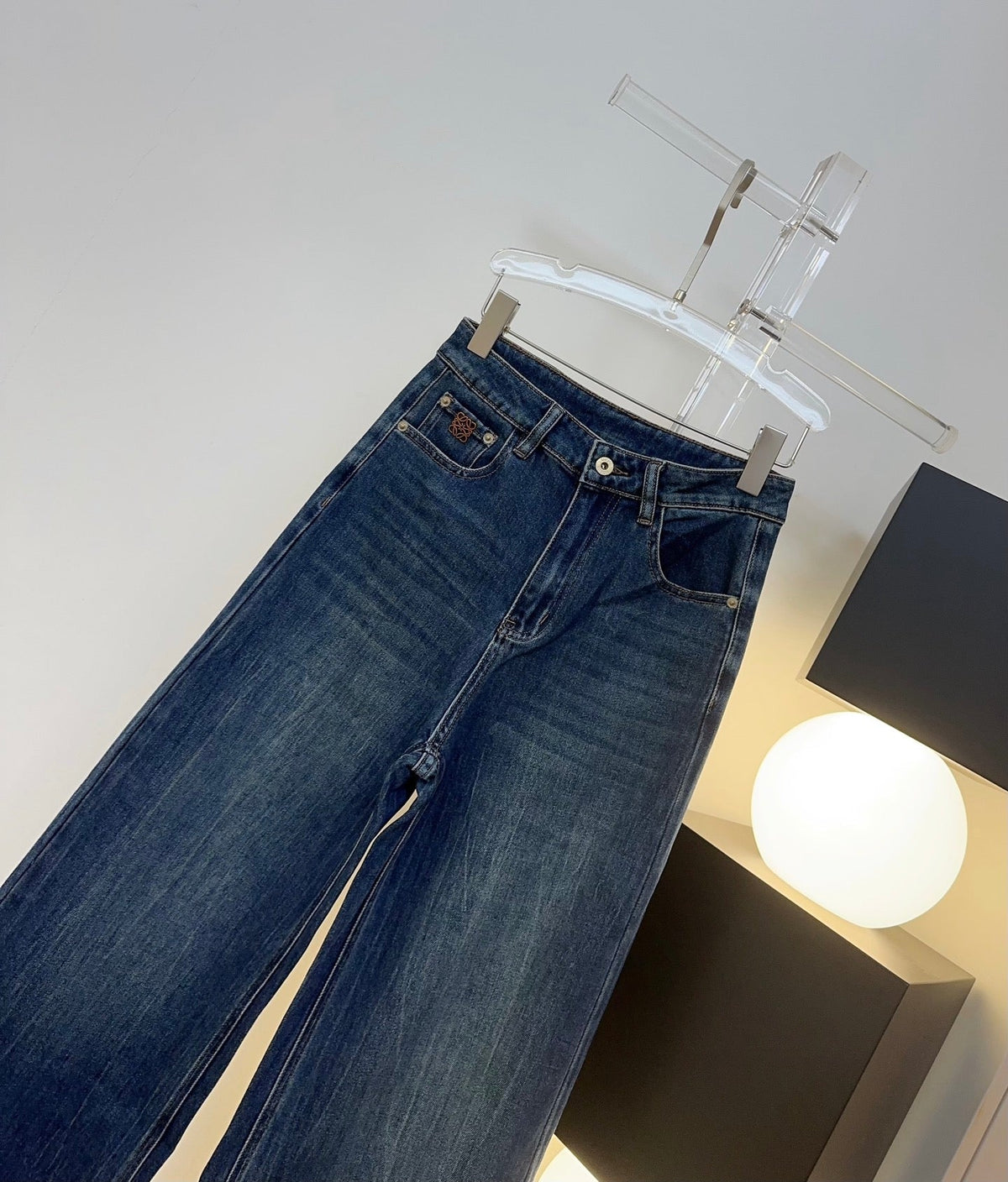 Loewe 26s Jeans Wide-Leg Dark Blue Denim 429853