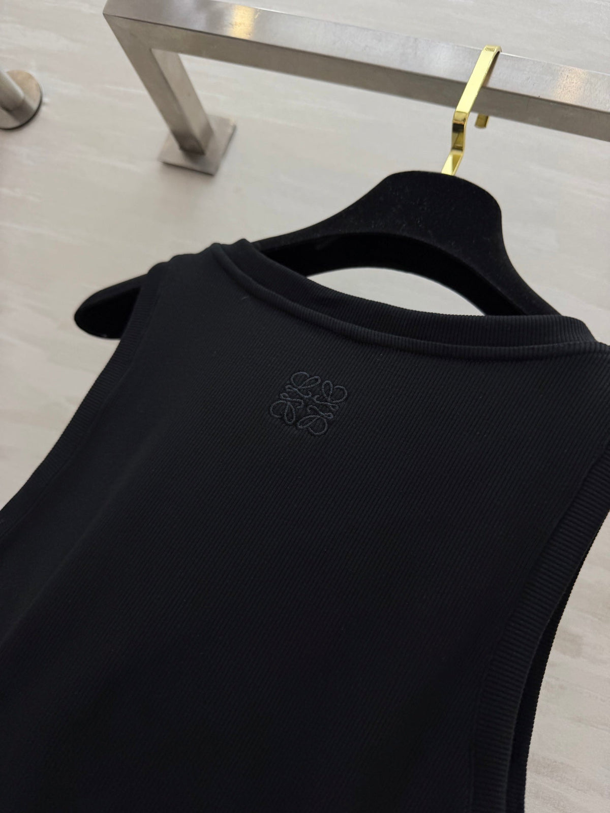 Loewe 26s Ribbed Vest With Belt Black Cotton 363680