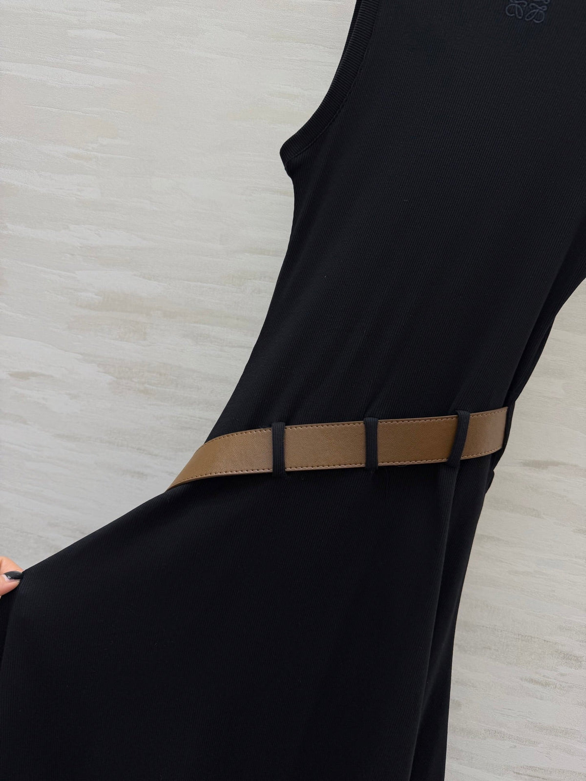 Loewe 26s Tank Dress With Belt Black Cotton 363673