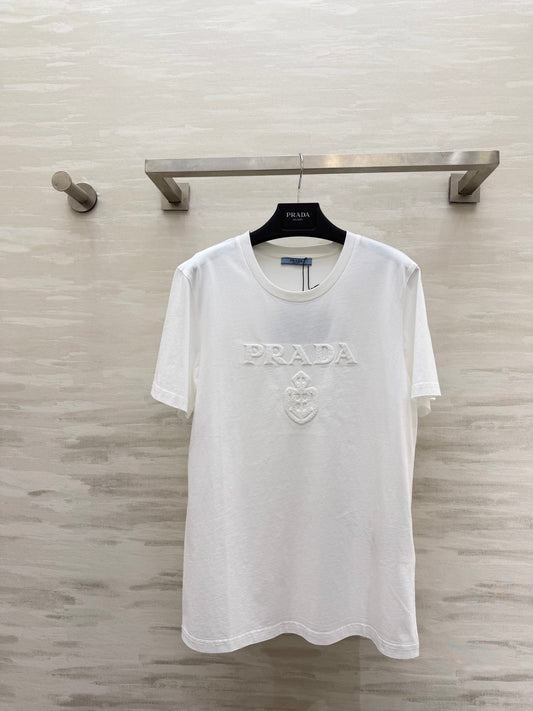 Prada 26s Short-Sleeve T-Shirt White Cotton 363645
