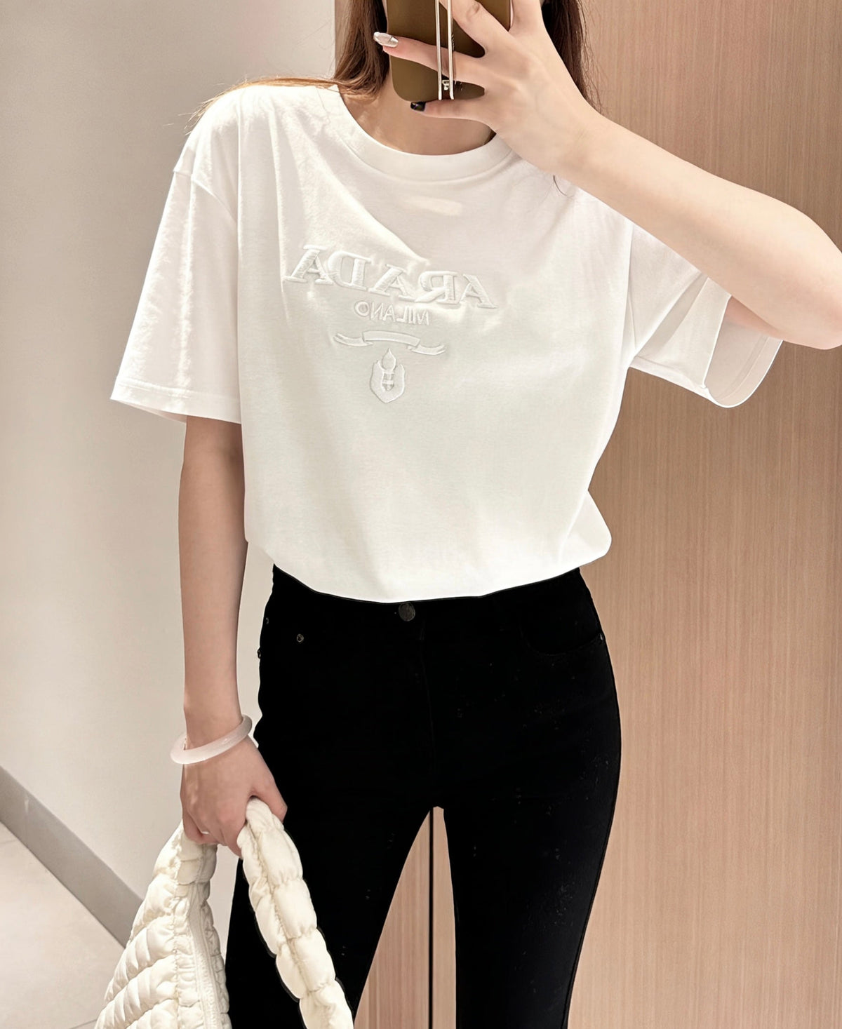 Prada 26s Short-Sleeve T-Shirt White Cotton 363645