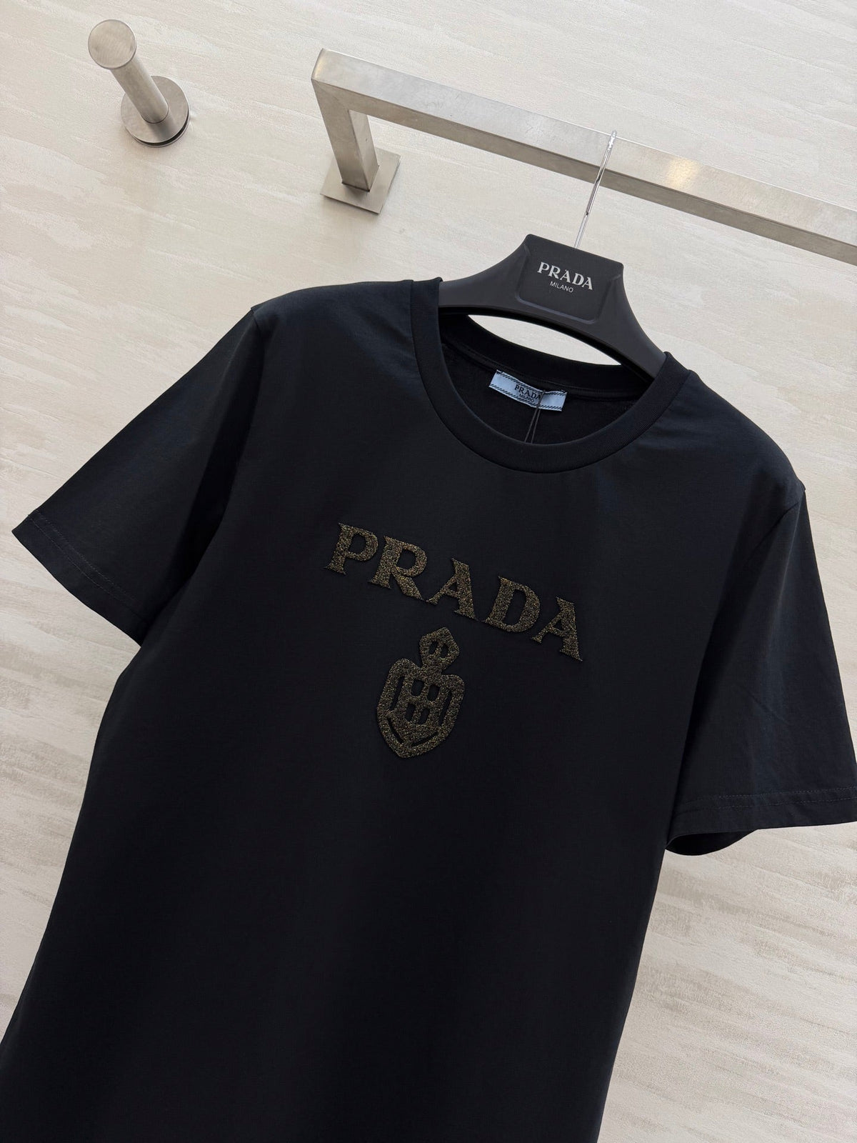 Prada 26s Short-Sleeve T-Shirt Black Cotton 363647