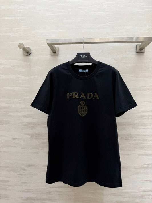 Prada 26s Short-Sleeve T-Shirt Black Cotton 363647