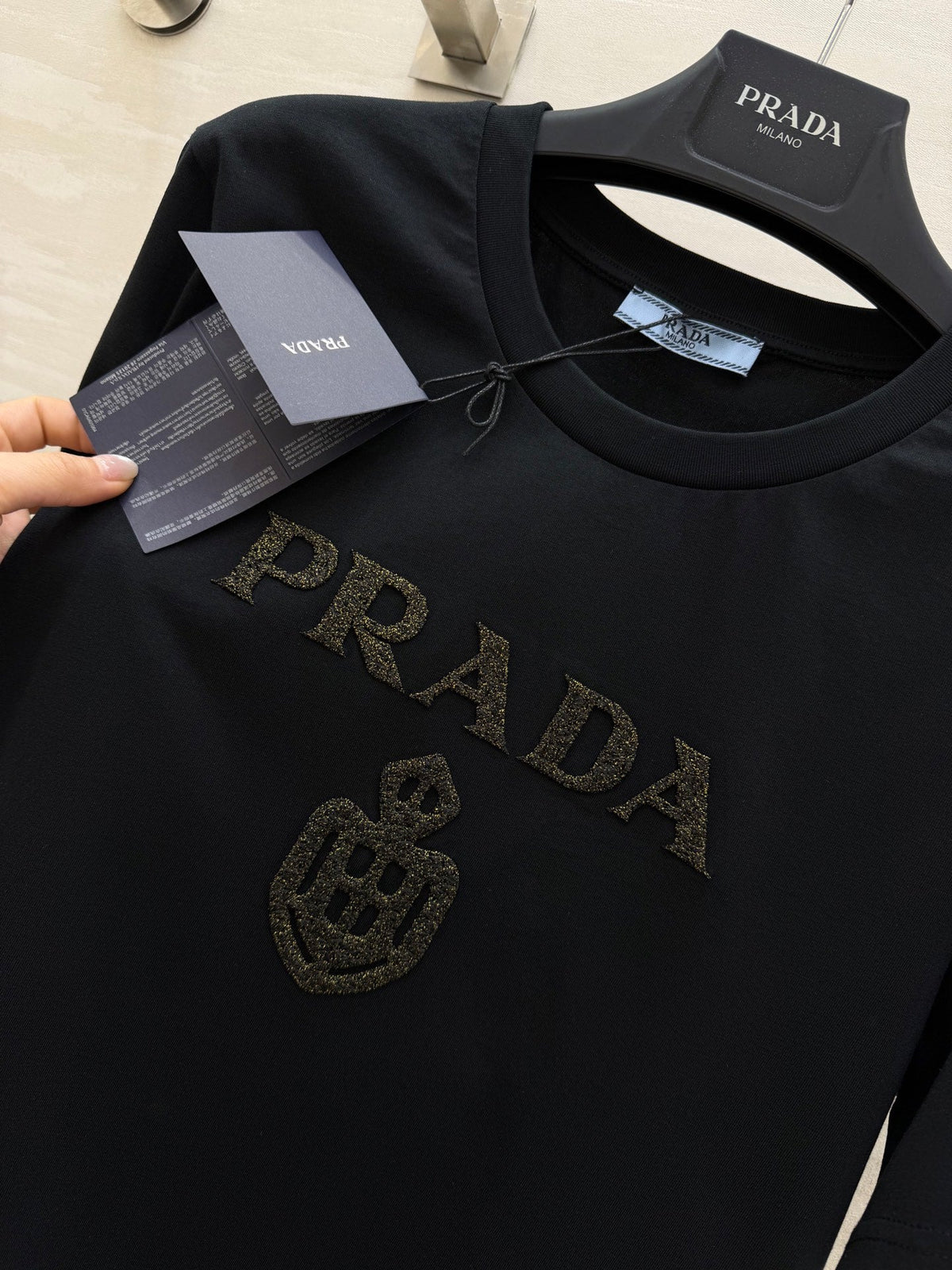 Prada 26s Short-Sleeve T-Shirt Black Cotton 363647