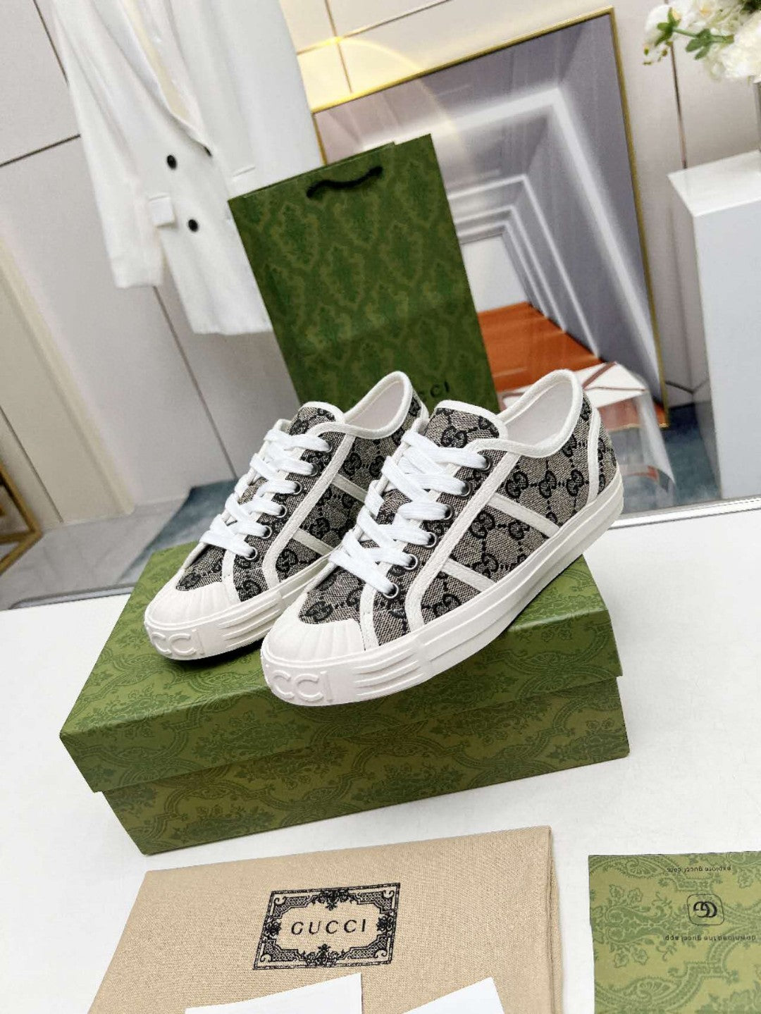 GG Chunky Sneaker 35mm Black Grey White Monogram Canvas457425