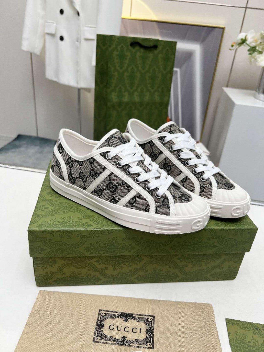 GG Chunky Sneaker 35mm Black Grey White Monogram Canvas457425