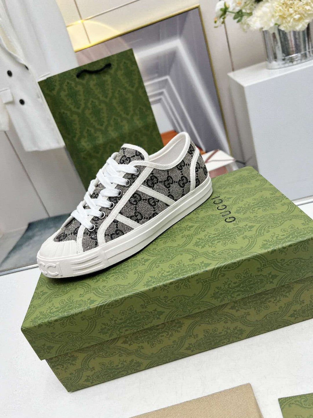 GG Chunky Sneaker 35mm Black Grey White Monogram Canvas457425