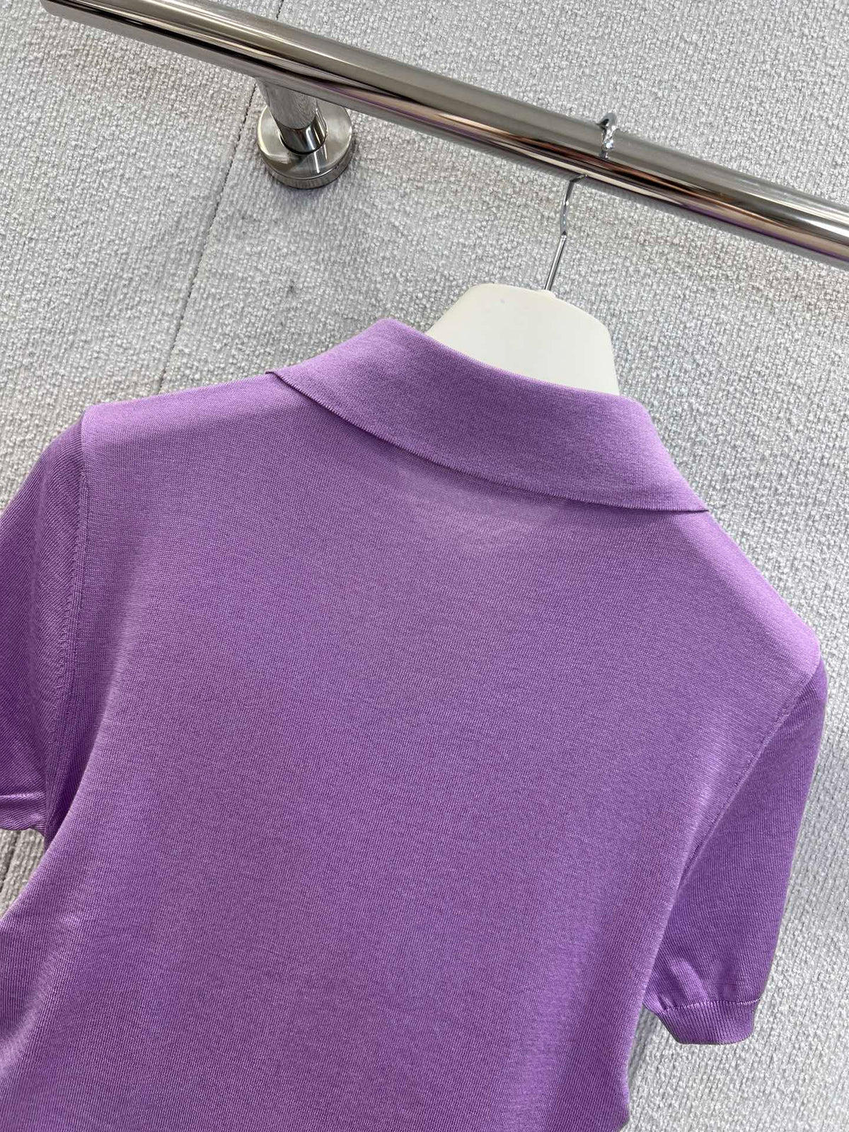 Loewe 25 Short-sleeved Top Purple Cashmere Silk