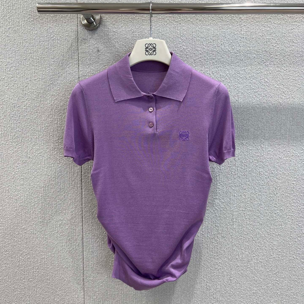 Loewe 25 Short-sleeved Top Purple Cashmere Silk