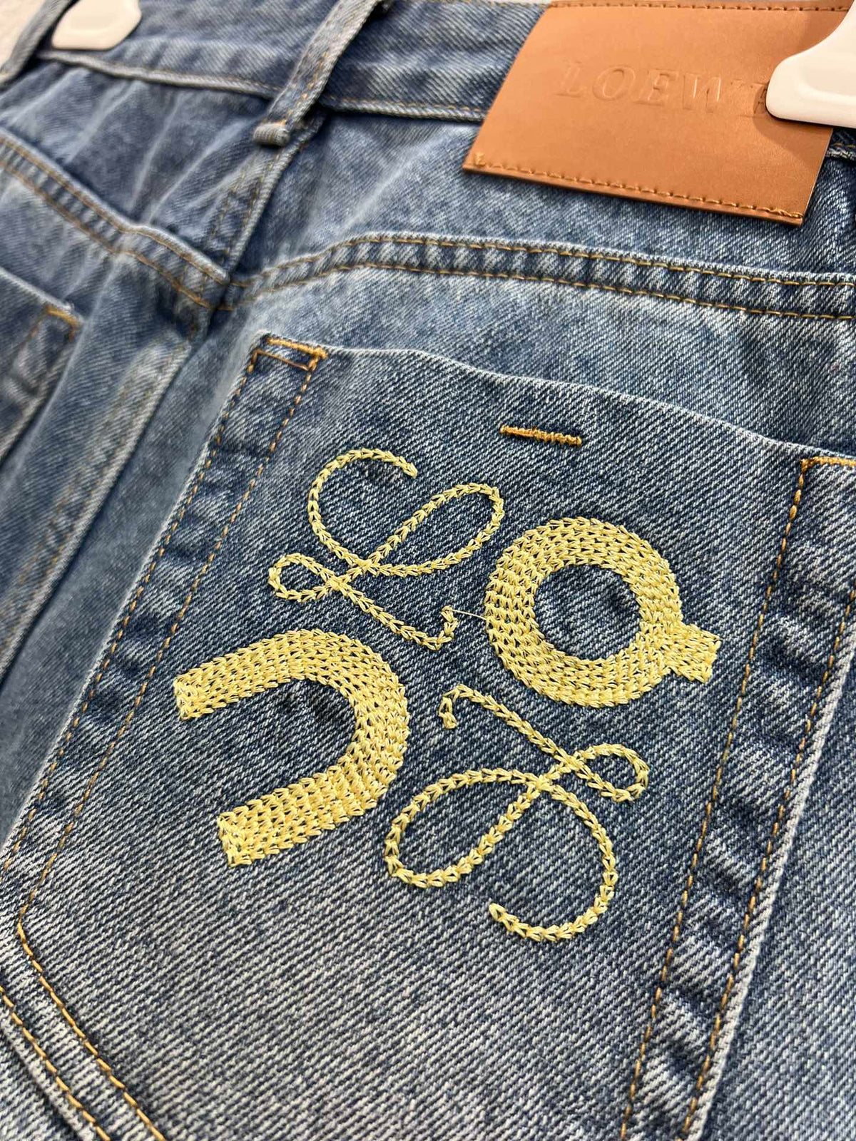 Loewe 26Ss Embroidered Denim Shorts