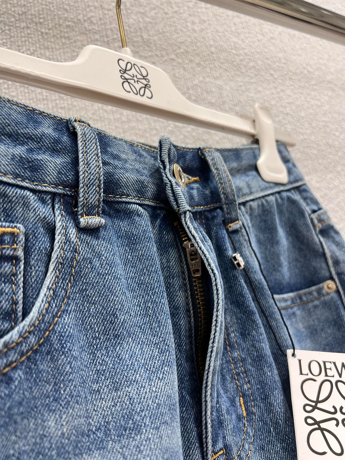 Loewe 26Ss Embroidered Denim Shorts
