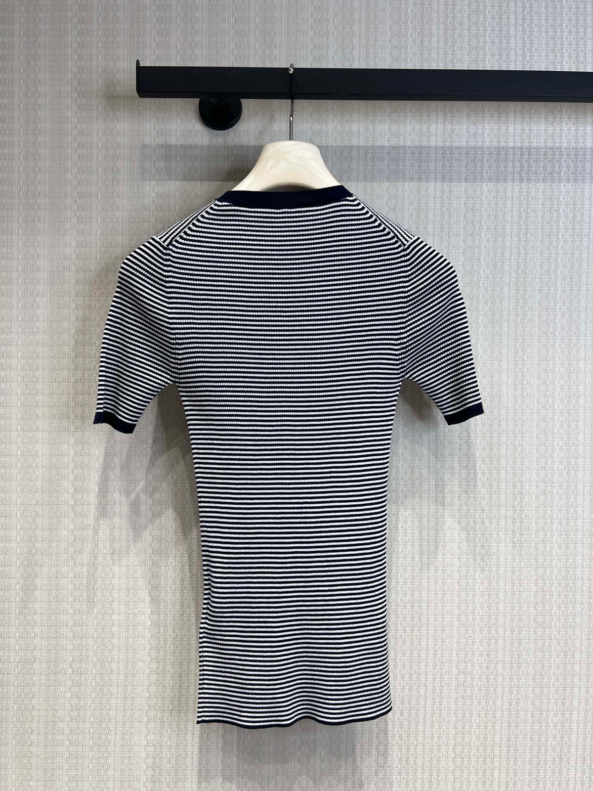 Prada 26s Crew-Neck Sweater Black White Mulberry Silk