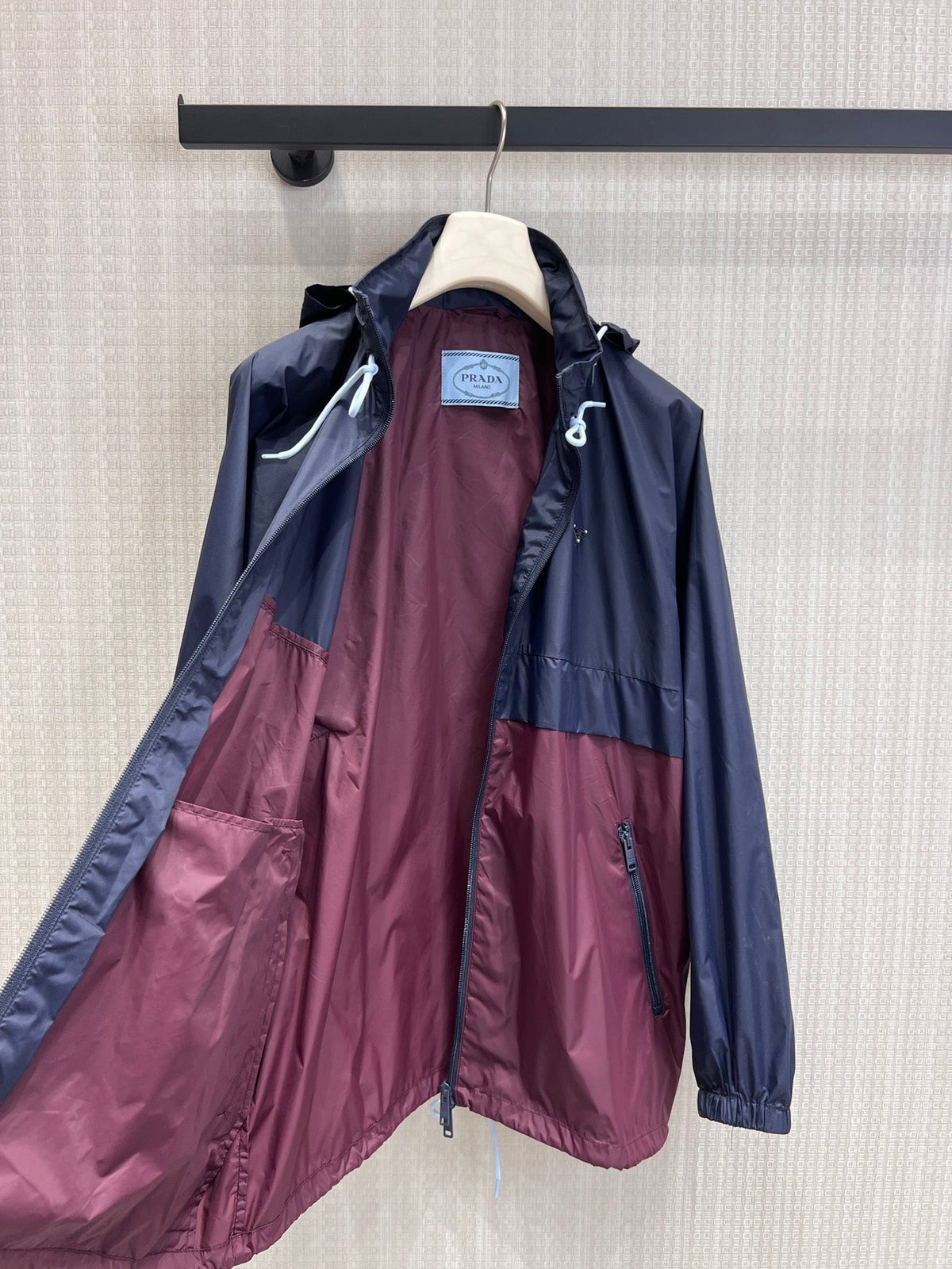 Prada 26s Blouson Jacket Blue Garnet Re-Nylon 370166