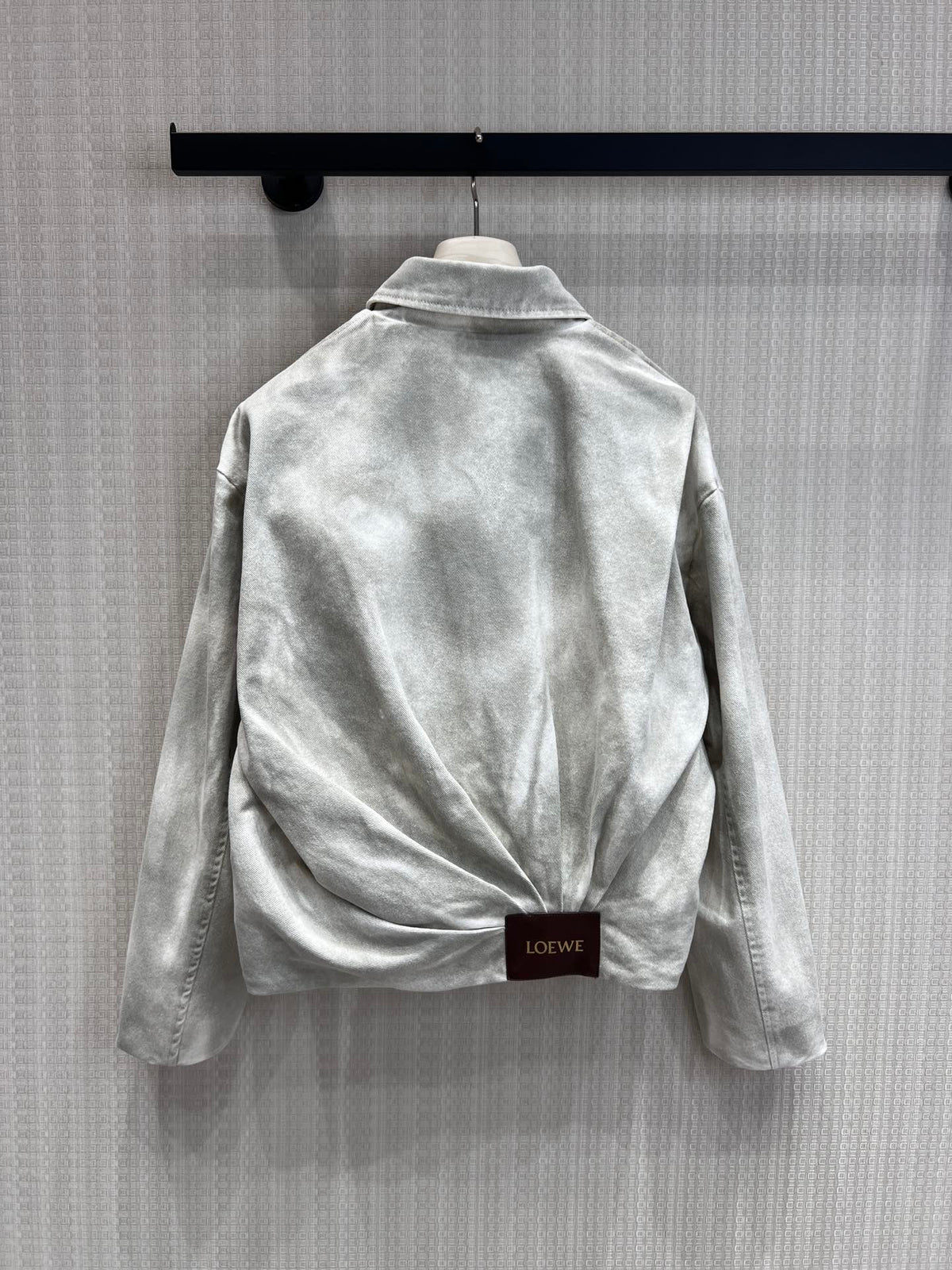 Loewe 26s Draped Jacket Light Grey Cotton 370171