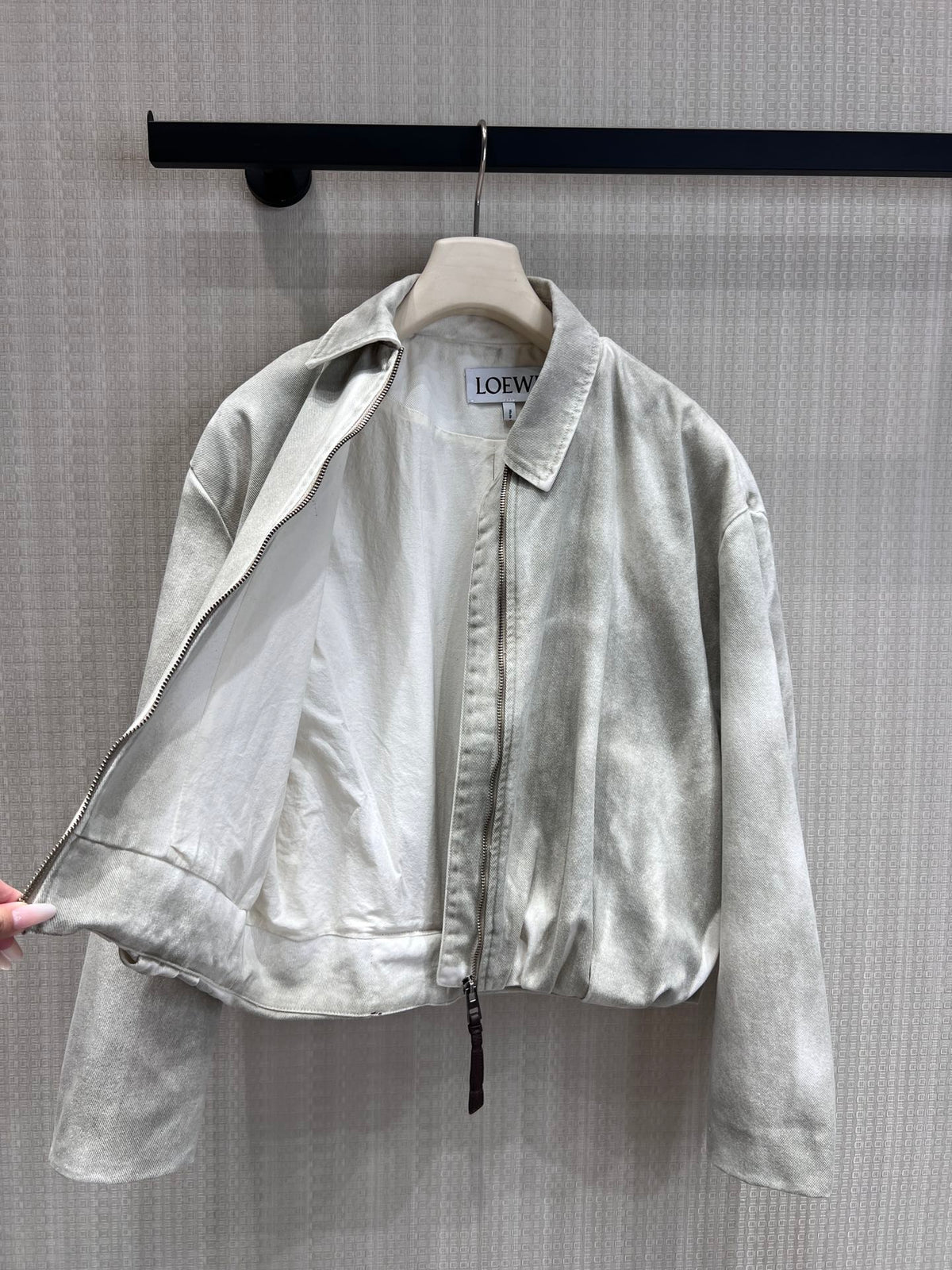 Loewe 26s Draped Jacket Light Grey Cotton 370171